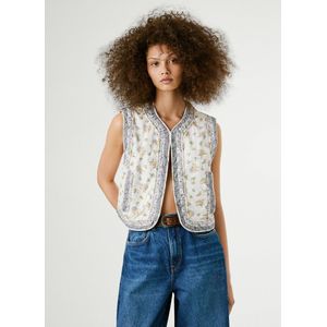 Pepe Jeans - Stoffen Gilet - Bloemen Motief - Mix van Katoen en Linnen