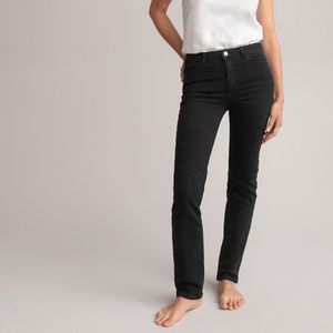 Rechte jeans push-up extra confort LA REDOUTE COLLECTIONS. Denim materiaal. Maten 48 FR - 46 EU. Zwart kleur