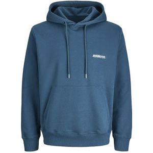 JACK & JONES - Sweater - Blauw - Met Kap en Print Achteraan