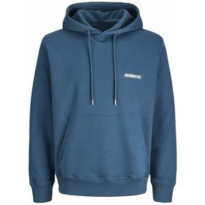 JACK & JONES - Sweater - Blauw - Met Kap en Print Achteraan