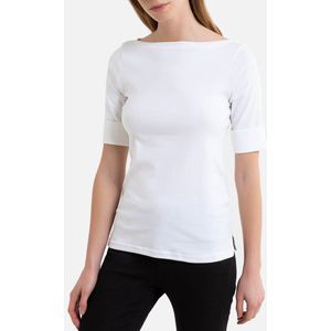 T-shirt met boothals en korte mouwen LAUREN RALPH LAUREN. Katoen materiaal. Maten XS. Wit kleur