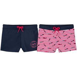 Set van 2 zwemshorts LA REDOUTE COLLECTIONS.  materiaal. Maten 10 jaar - 138 cm. Blauw kleur