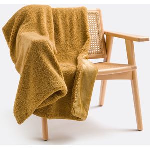 Maxine - Plaid - Brons - Fleece en Sherpa - 130 x 170 cm