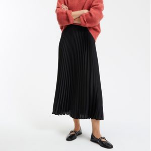 LA REDOUTE COLLECTIONS - Plissérok - Zwart - Polyester - Elastische Tailleband