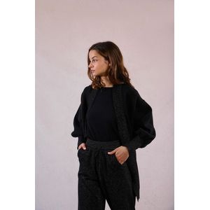 MOLLY BRACKEN - Open Vest - Zwart - Iriserend Tricot