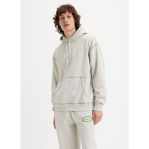 Hoodie met contrasterende sierstiksels LEVI'S. Katoen materiaal. Maten XXL. Grijs kleur