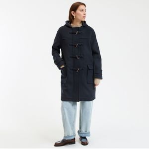 LA REDOUTE COLLECTIONS - Halflange Duffelcoat - Marineblauw - Wolmix