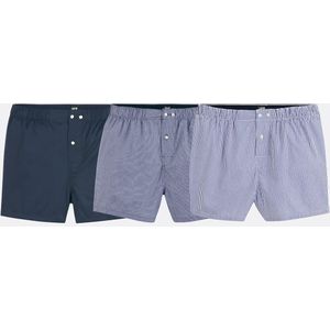 LA REDOUTE COLLECTIONS - Boxershorts - Blauw - Set van 3 - Bio Katoen