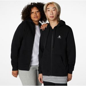 Zip-up Hoodie CONVERSE. Katoen materiaal. Maten 3XS. Zwart kleur