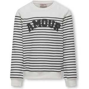 Gestreepte sweater met ronde hals KIDS ONLY. Katoen materiaal. Maten 13/14 jaar - 153/156 cm. Wit kleur