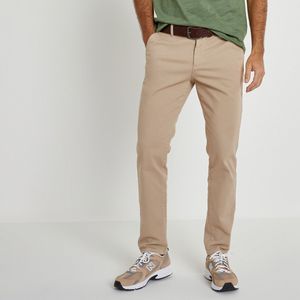 Chino broek, slim snit LA REDOUTE COLLECTIONS. Katoen materiaal. Maten 40 FR - 44 EU. Beige kleur