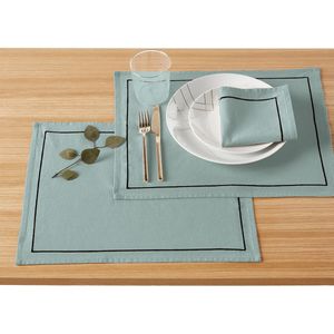 Métis Bourdon - Set van 4 Placemat - Groen - Gewassen Linnen/Katoen