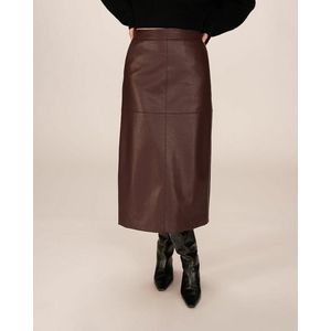 Grace & Mila - SIRENE - Midi-rok - Bordeauxrood - Vegan Leather