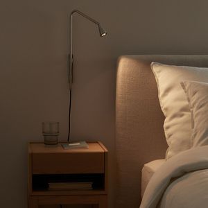 Verstelbare wandlamp in satijnnikkel, Roslyn AM.PM. Metaal materiaal. Maten één maat. Grijs kleur