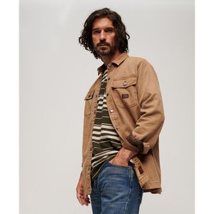 Overhemd in worker stijl SUPERDRY. Katoen materiaal. Maten L. Beige kleur