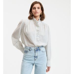 La Redoute Collections - Signature CHARLENE - Gestreept Overhemd - Lichtblauw/Wit - Katoen