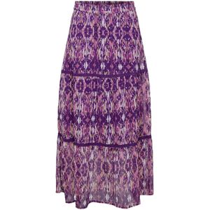 Bedrukte lange rok ONLY TALL. Polyester materiaal. Maten M. Violet kleur