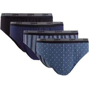 DIM - Slips - Zwart Blauw Bedrukt - Katoen - Set van 4