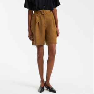 LA REDOUTE COLLECTIONS - Linnen Short - Kastanje Kleur - 100% Linnen