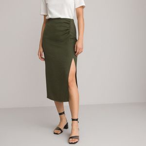 LA REDOUTE COLLECTIONS - Rechte Lange Rok - Kakigroen - Viscose