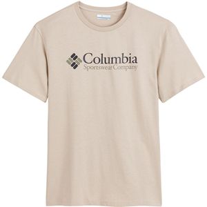 T-shirt met korte mouwen en logo op borst essentiel COLUMBIA. Katoen materiaal. Maten L. Beige kleur