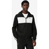 Lacoste - Colour Block Taffeta Full Zip Hoodie - Zwart - Polyester