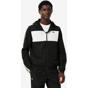 Lacoste - Colour Block Taffeta Full Zip Hoodie - Zwart - Polyester
