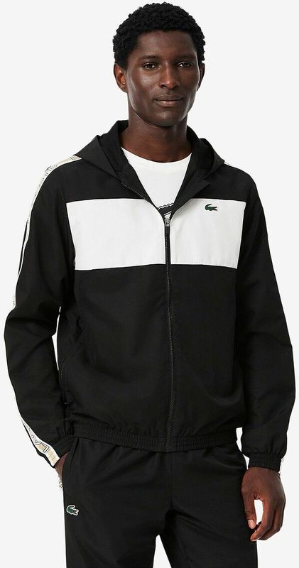 Lacoste - Colour Block Taffeta Full Zip Hoodie - Zwart - Polyester