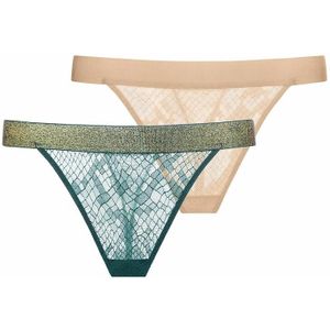 DORINA - Vera - Set van 2 Strings - Groen/Beige - Polyamide - Gerecycled