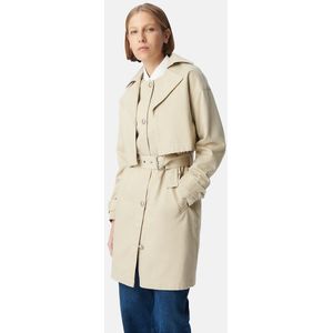 IKKS - Halflange Trenchcoat - Beige - Tencel/Lyocell - 2 in 1 met Ceintuur