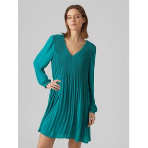 VERO MODA - Korte Plisséjurk - Blauw - Polyester