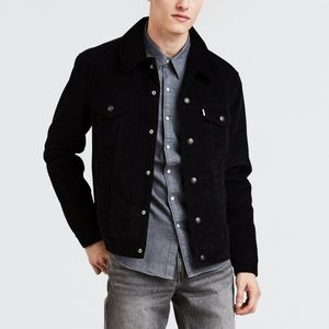 Jeansvest TYPE 3 SHERPA TRUCKER LEVI'S. Denim materiaal. Maten M. Zwart kleur