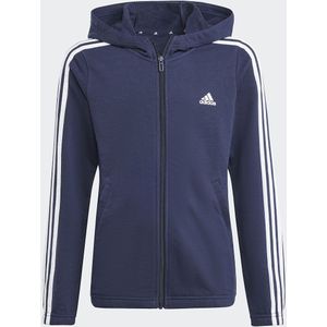 Zip-up Hoodie ADIDAS SPORTSWEAR. Katoen materiaal. Maten 7/8 jaar - 120/126 cm. Blauw kleur