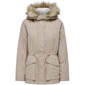 Parka met kap ONLY TALL. Polyester materiaal. Maten XS. Beige kleur