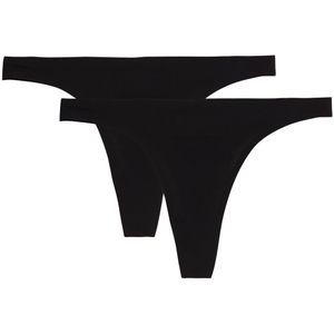 LA REDOUTE COLLECTIONS - Set van 2 Strings - Microvezel - Zwart