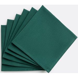 LA REDOUTE INTERIEURS - Servetten - Flesgroen - Set van 6 - Zuiver Katoen