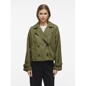 VILA - Korte Trenchcoat - Olijfgroen - Polyester