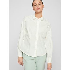 VILA - Getailleerd Hemd - Wit - Lange Mouwen - Katoen