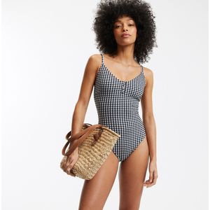 LA REDOUTE COLLECTIONS - Badpak - Vichyprint - Zwart/Wit - 86% Polyamide