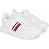 Sneakers runner Essential Stripes TOMMY HILFIGER. Leer materiaal. Maten 40. Wit kleur