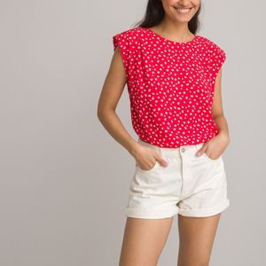 LA REDOUTE COLLECTIONS - Top zonder Mouwen - Rood - Bloemenprint