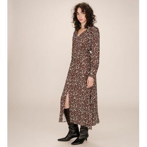 SOISSON - GRACE & MILA - Lange Jurk - Kastanje Kleur - Viscose Materiaal