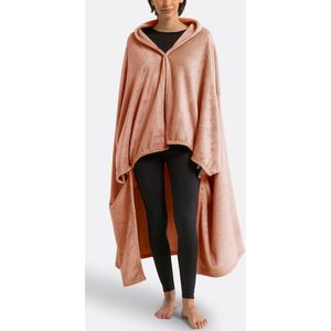 Javi - Fleece Plaid met Mouwen - Roze Praline - Gerecycled Polyester