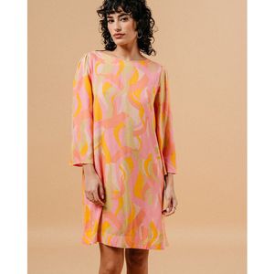 GRACE & MILA - Bedrukte Jurk - Roze - Viscose Materiaal