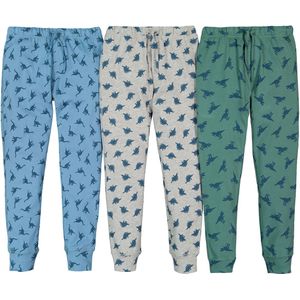 Set van 3 pyjamabroeken met dinosaurus print LA REDOUTE COLLECTIONS. Katoen materiaal. Maten 12 jaar - 150 cm. Blauw kleur