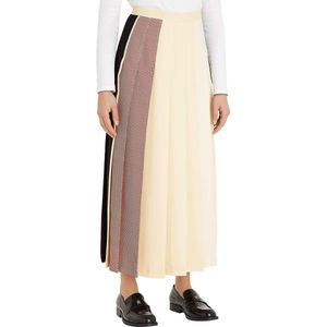 Gestreepte midi rok, wijd uitlopend TOMMY HILFIGER. Polyester materiaal. Maten 34 FR - 32 EU. Groen kleur