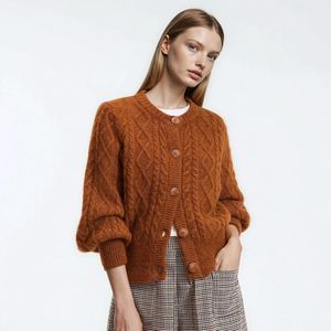 LA REDOUTE COLLECTIONS - Kort Vest - Kastanje Kleur - Mix van Alpaca en Wol