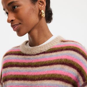 LA REDOUTE COLLECTIONS - Gestreepte Trui - Multicolor - Ronde Hals - Grof Tricot van Alpacamix
