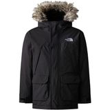 Parka met kap met imitatiebont THE NORTH FACE. Nylon/polyamide materiaal. Maten 7/8 jaar - 120/126 cm. Zwart kleur