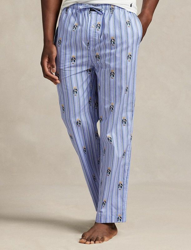 Polo Ralph Lauren - Pyjama Broek - Lichtblauw - Katoen - Gestreept